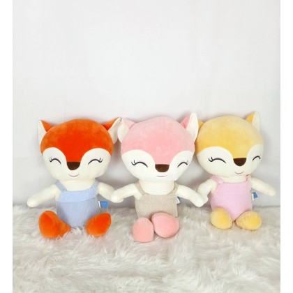 {M'SIA STOCK} DRESSING FOX（STRETCH COTTON）SoftToys/PlushToys/KidsToys 60CM 微笑狐狸娃娃玩具公仔60厘米 Patung Beruang